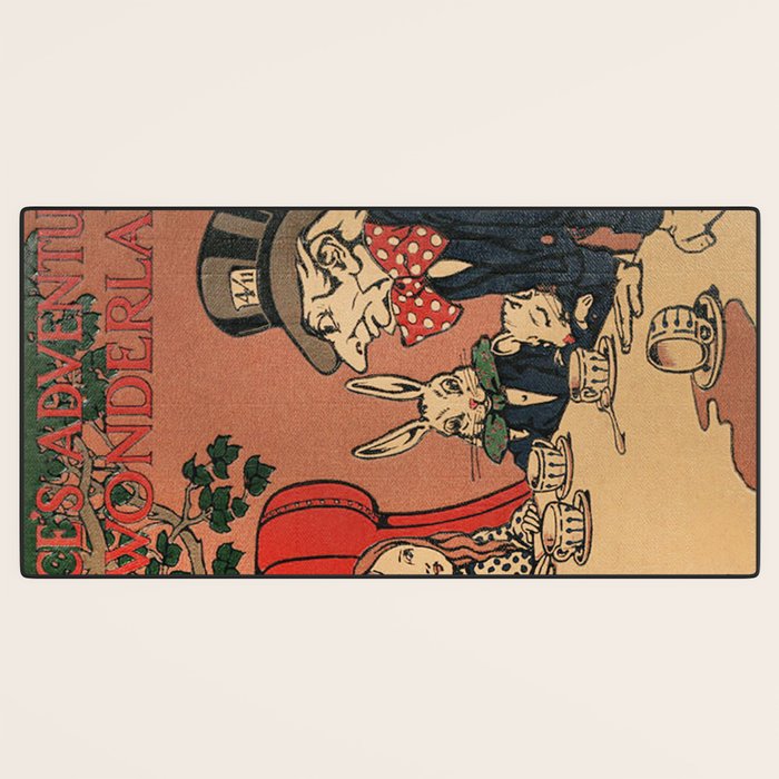 Vintage Alice's Adventures in Wonderland Book Cover Desk Mat Gallery Image 3