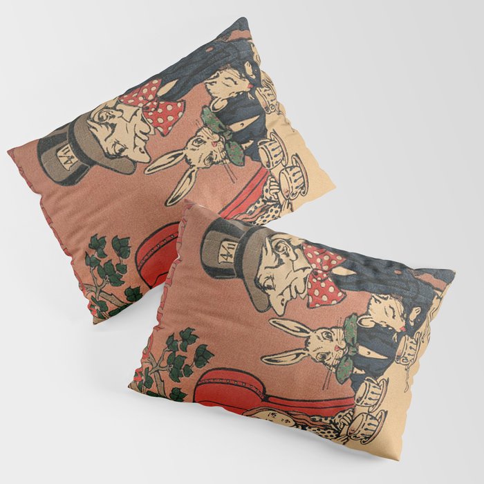 Vintage Alice's Adventures in Wonderland Book Cover Pillow Sham