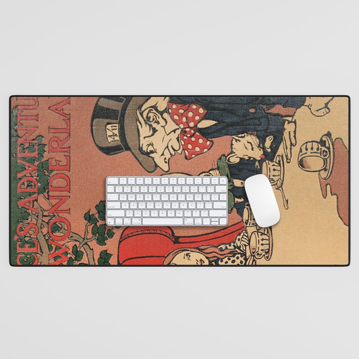 Vintage Alice's Adventures in Wonderland Book Cover Desk Mat Gallery Image 1