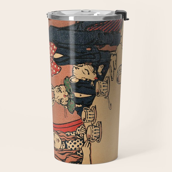 Vintage Alice's Adventures in Wonderland Book Cover Travel Mug Gallery Image 2