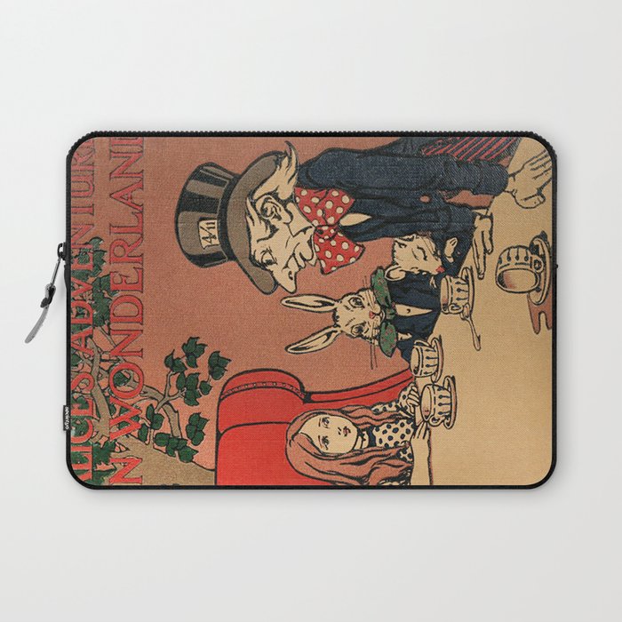 Vintage Alice's Adventures in Wonderland Book Cover Laptop Sleeve Gallery Image 1