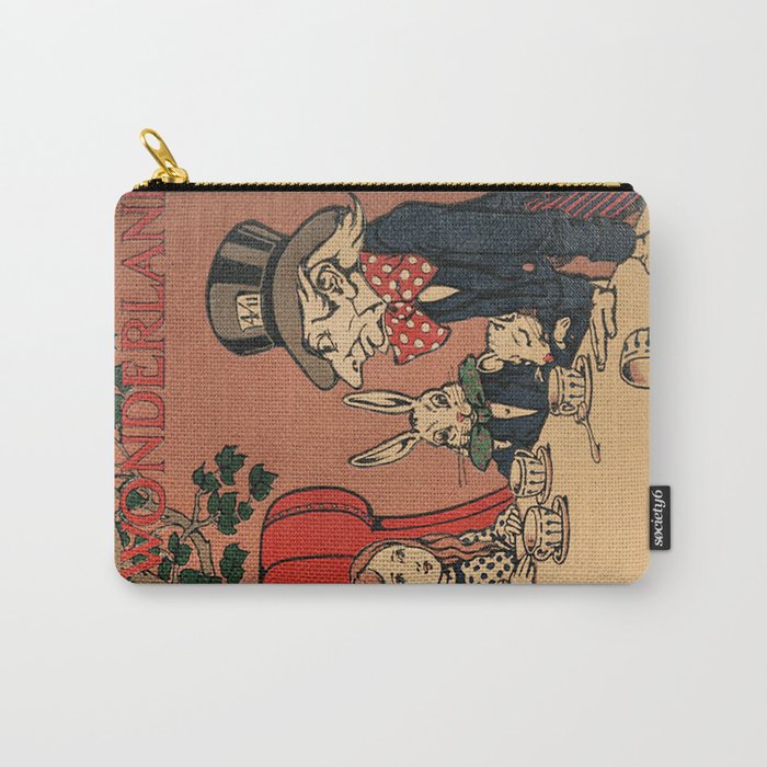 Vintage Alice's Adventures in Wonderland Book Cover Carry All Pouch Gallery Image 1