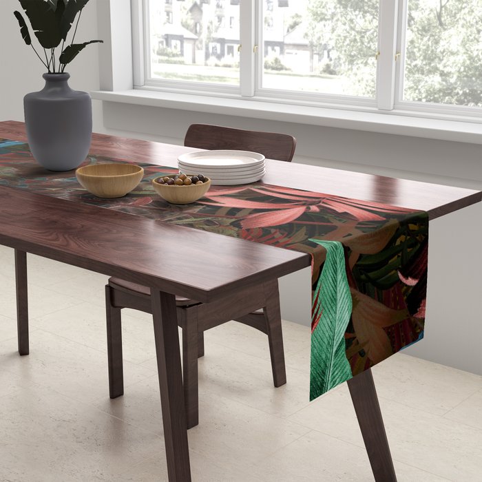 Tropical Night Garden Multicolor Table Runner Gallery Image 2