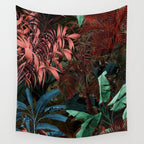 Tropical Night Garden Multicolor Wall Tapestry Gallery Image 4