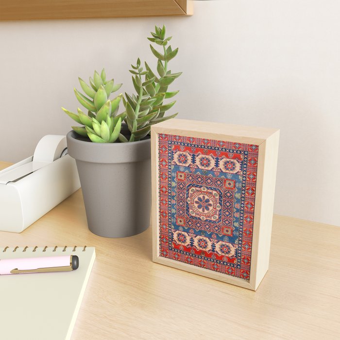 Square Bloom Kazak Handmade Rug Mini Art Print Gallery Image 2