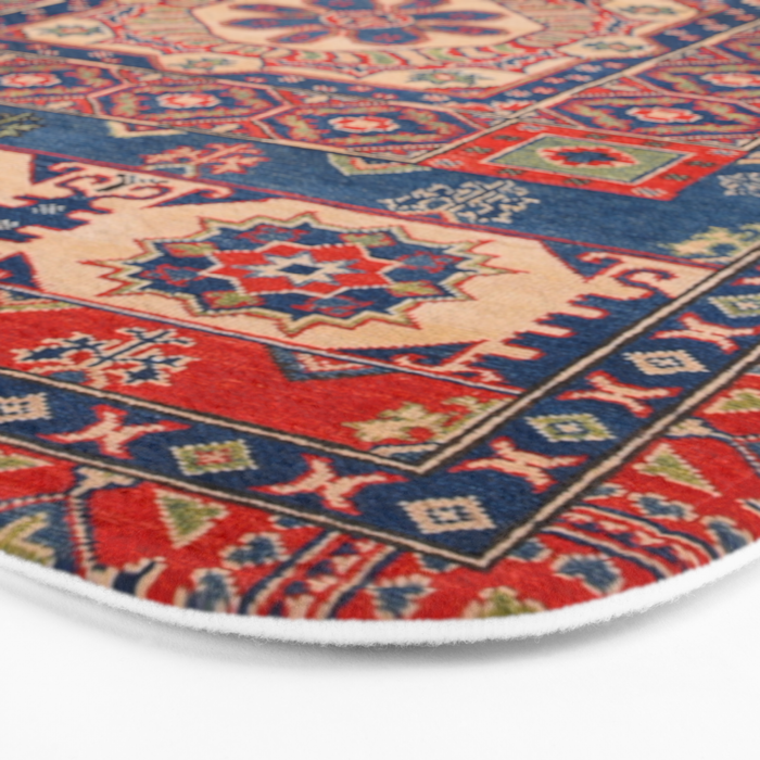 Square Bloom Kazak Handmade Rug Bath Mat Gallery Image 3