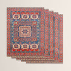 Square Bloom Kazak Handmade Rug Wrapping Paper Gallery Image 3