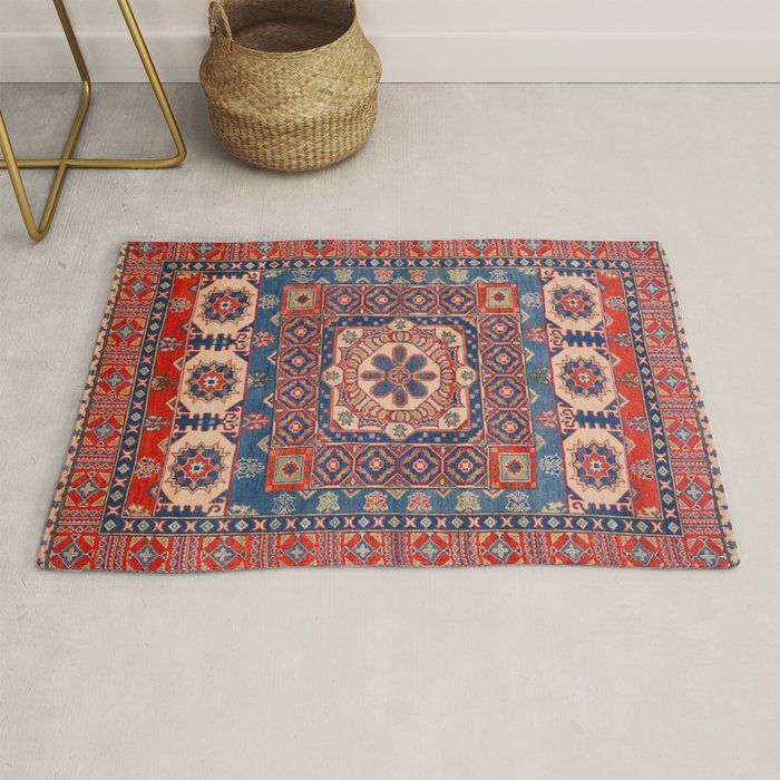 Square Bloom Kazak Handmade Rug Rug Gallery Image 1