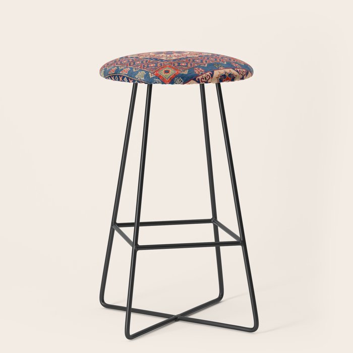 Square Bloom Kazak Handmade Rug Stool Gallery Image 1