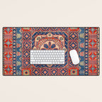 Square Bloom Kazak Handmade Rug Desk Mat Gallery Image 1