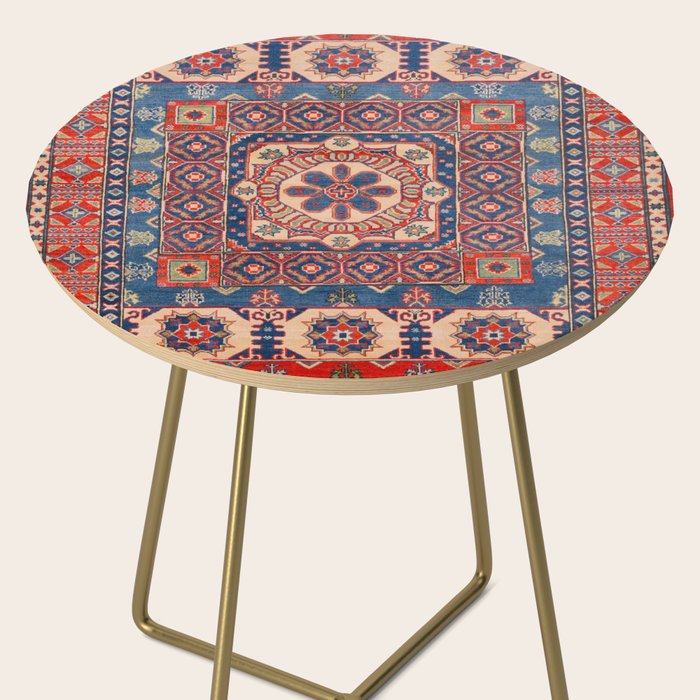 Square Bloom Kazak Handmade Rug Side Table Gallery Image 2