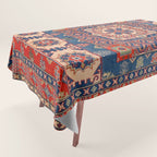 Square Bloom Kazak Handmade Rug Tablecloth Gallery Image 1