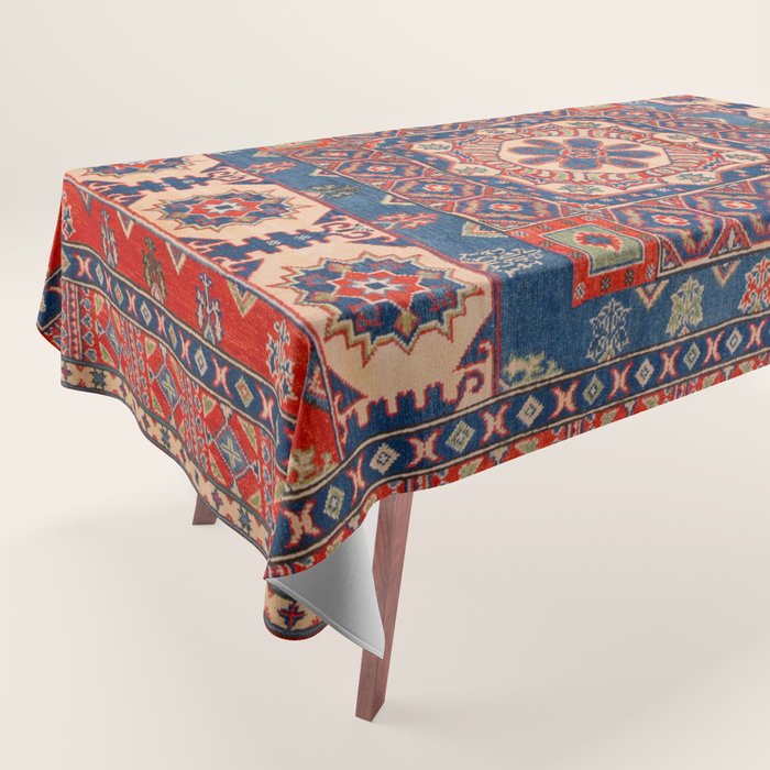Square Bloom Kazak Handmade Rug Tablecloth Gallery Image 1