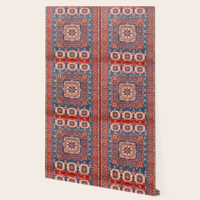 Square Bloom Kazak Handmade Rug Wallpaper Gallery Image 2