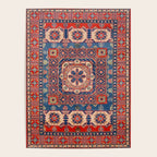 Square Bloom Kazak Handmade Rug Poster Gallery Image 4
