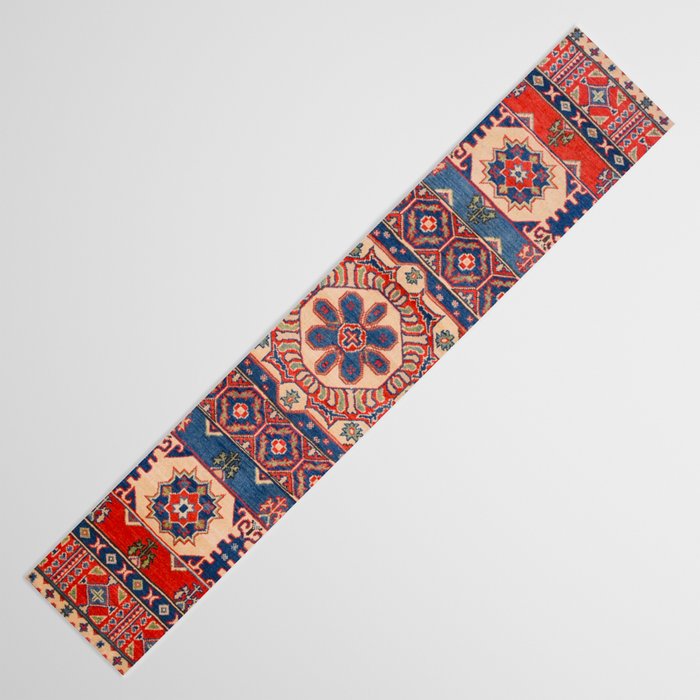 Square Bloom Kazak Handmade Rug Table Runner Gallery Image 3