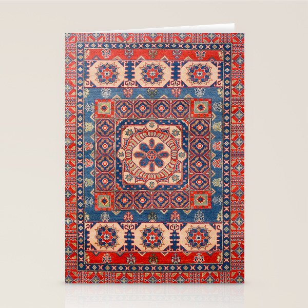 Square Bloom Kazak Handmade Rug Stationery Card Gallery Image 2