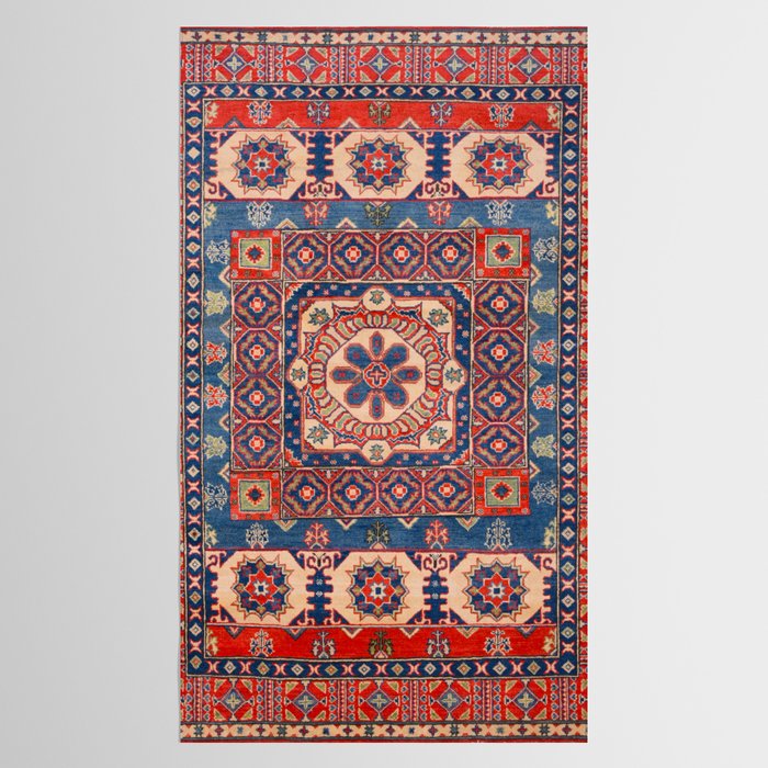Square Bloom Kazak Handmade Rug Tablecloth Gallery Image 2