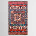 Square Bloom Kazak Handmade Rug Tablecloth Gallery Image 2