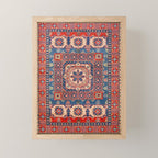Square Bloom Kazak Handmade Rug Mini Art Print Gallery Image 1