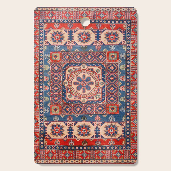 Square Bloom Kazak Handmade Rug Cutting Board Gallery Image 1