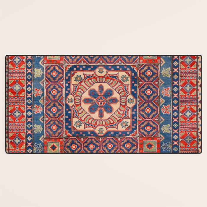 Square Bloom Kazak Handmade Rug Desk Mat Gallery Image 3
