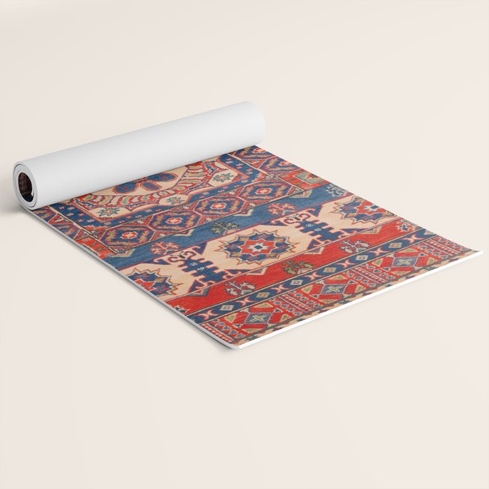 Square Bloom Kazak Handmade Rug Yoga Mat Gallery Image 2