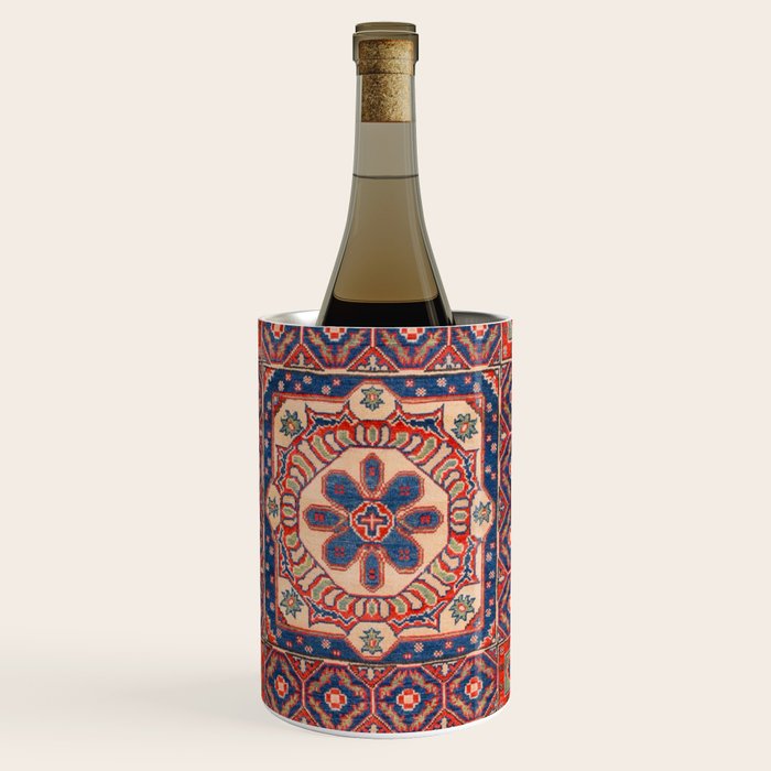 Square Bloom Kazak Handmade Rug Wine Chiller Gallery Image 1