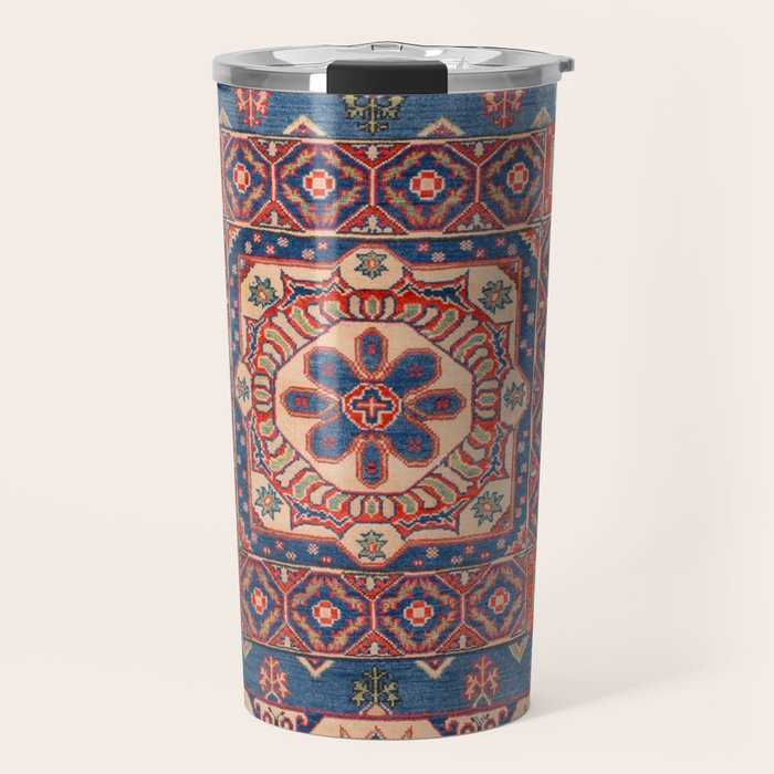 Square Bloom Kazak Handmade Rug Travel Mug Gallery Image 1