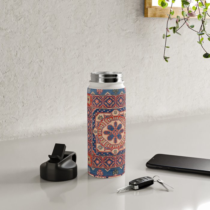 Square Bloom Kazak Handmade Rug Water Bottle Gallery Image 4