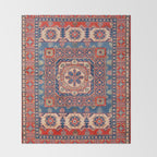 Square Bloom Kazak Handmade Rug Throw Blanket Gallery Image 2