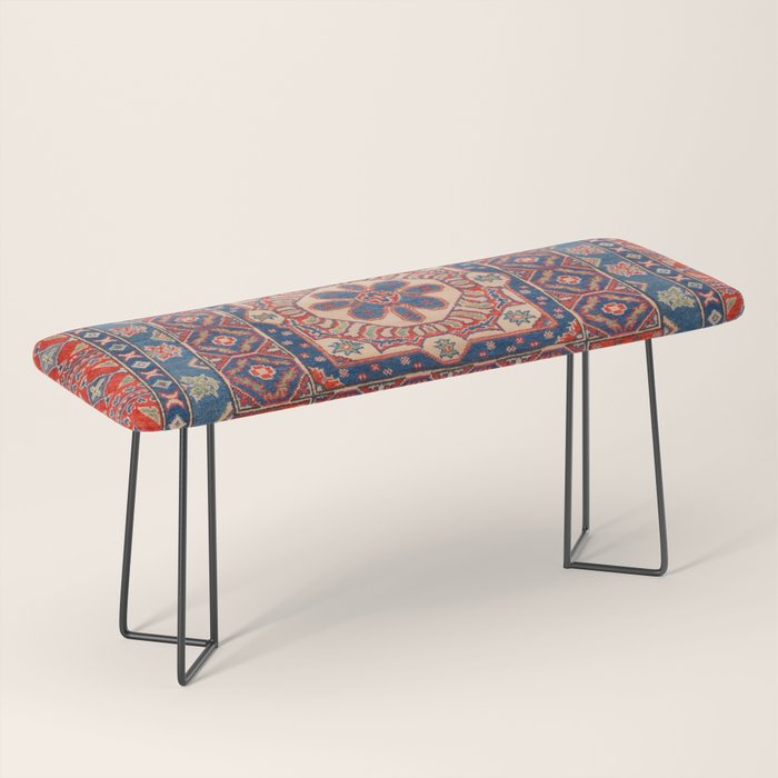 Square Bloom Kazak Handmade Rug Bench Gallery Image 1