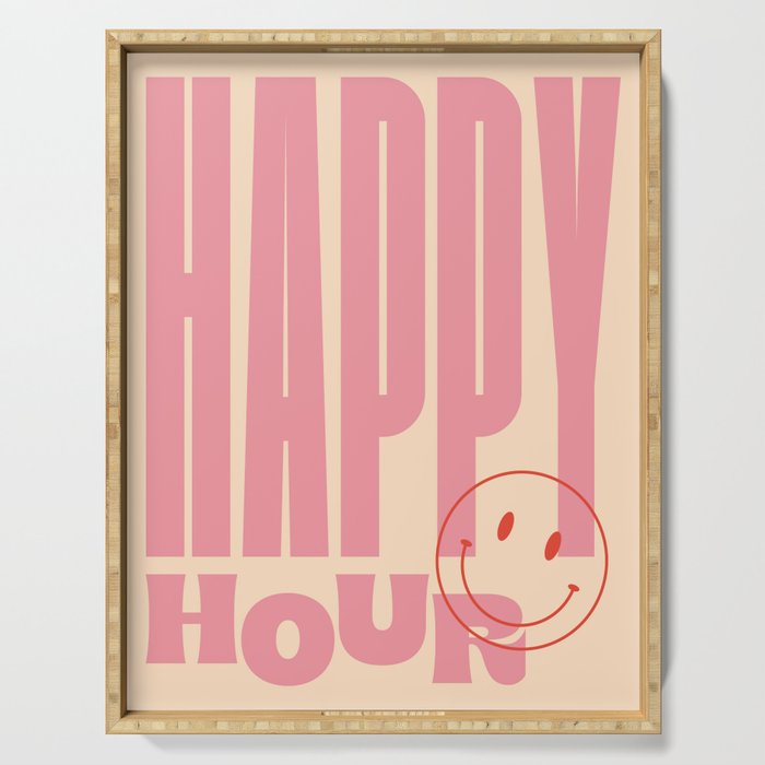 Happy Hour Pink Serving Tray Gallery Image 1
