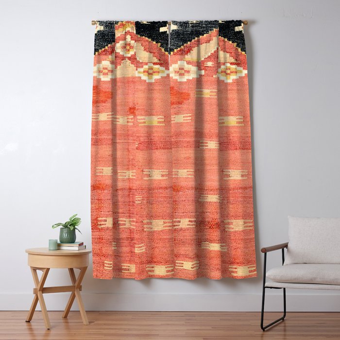 South West Anatolia  Antique Turkish Niche Kilim Print Window Curtain Gallery Image 5