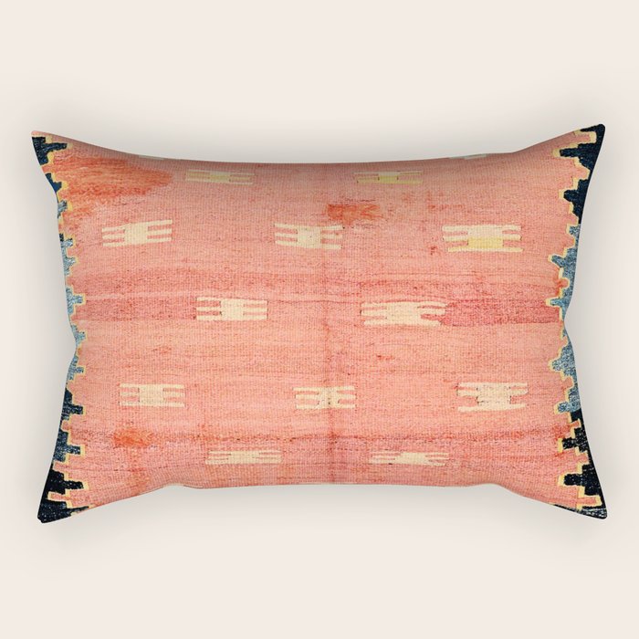 South West Anatolia  Antique Turkish Niche Kilim Print Rectangular Pillow Gallery Image 2