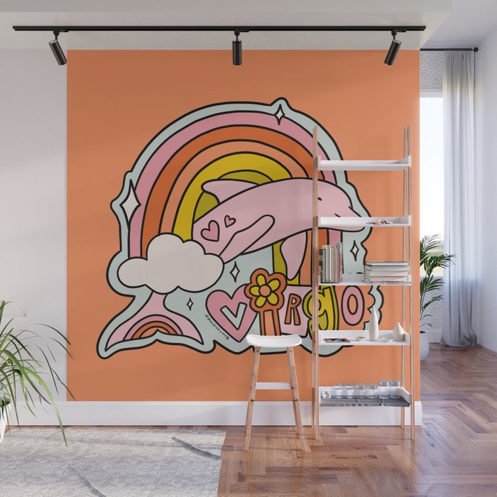 Virgo Dolphin Wall Mural Gallery Image 1