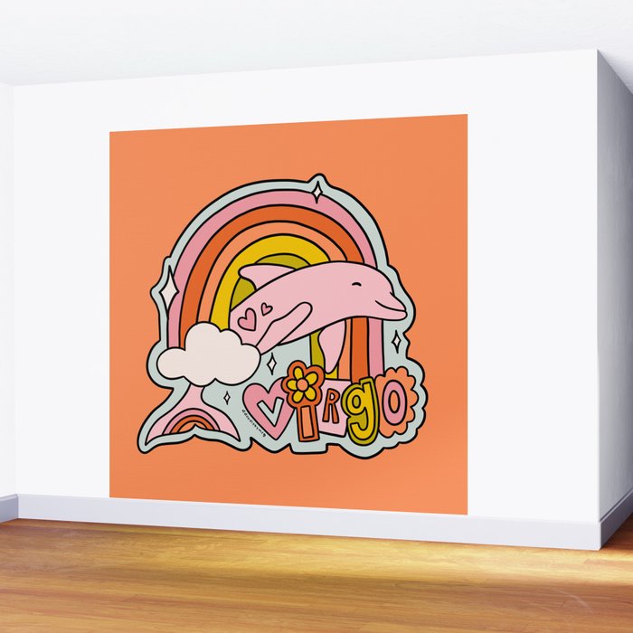 Virgo Dolphin Wall Mural Gallery Image 2