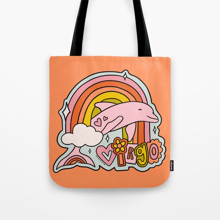 Virgo Dolphin Tote Bag Gallery Image 1