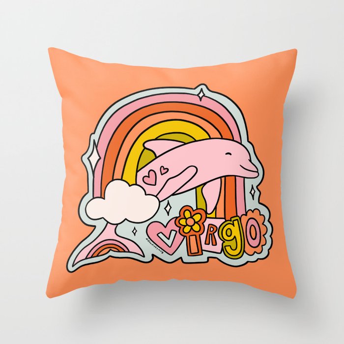 Virgo Dolphin Throw Pillow Gallery Image 6