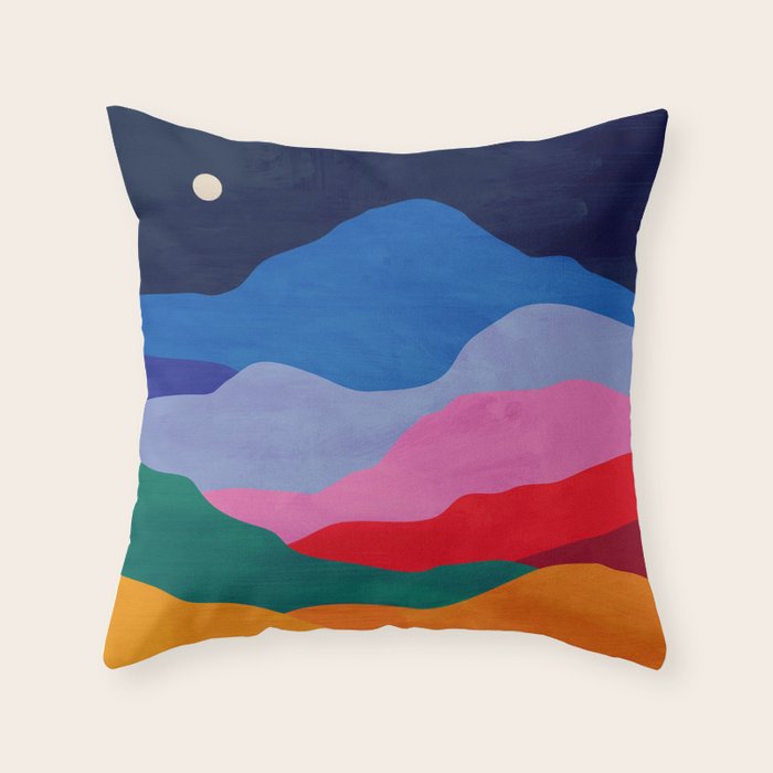 Night sky over mountains Throw Pillow Gallery Image 6
