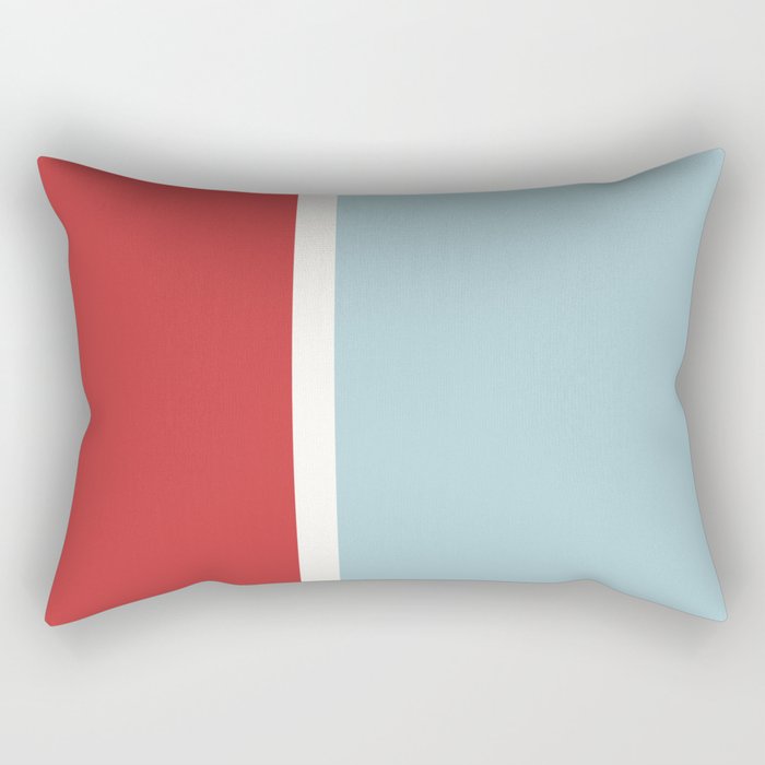 Color Block I Blue Red Rectangular Pillow Gallery Image 2