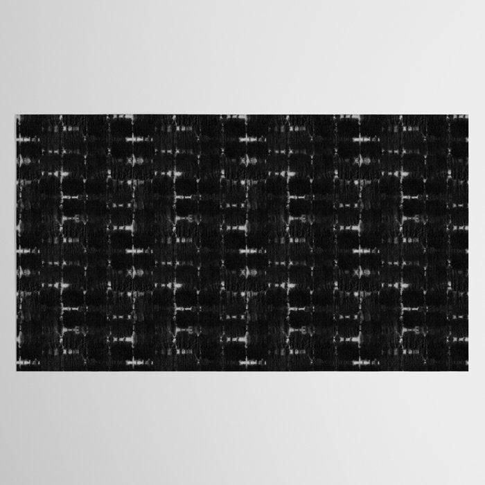 Soft texture of Shibori squares - black pattern Tablecloth Gallery Image 2