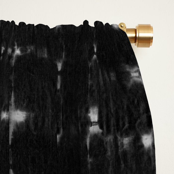 Soft texture of Shibori squares - black pattern Window Curtain Gallery Image 2