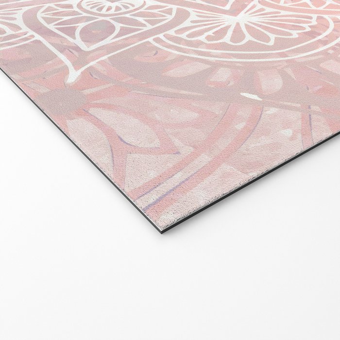 Mandala Yoga Love, Blush Pink Floral Welcome Mat Gallery Image 2