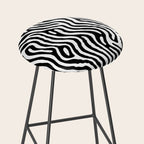 Black and white zebra stripe print art pattern Stool Gallery Image 2