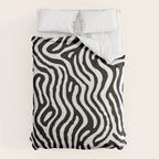 Black and white zebra stripe print art pattern Duvet Cover Gallery Image 6