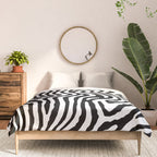 Black and white zebra stripe print art pattern Comforter Gallery Image 3
