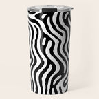 Black and white zebra stripe print art pattern Travel Mug Gallery Image 1