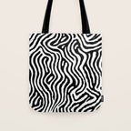Black and white zebra stripe print art pattern Tote Bag Gallery Image 1