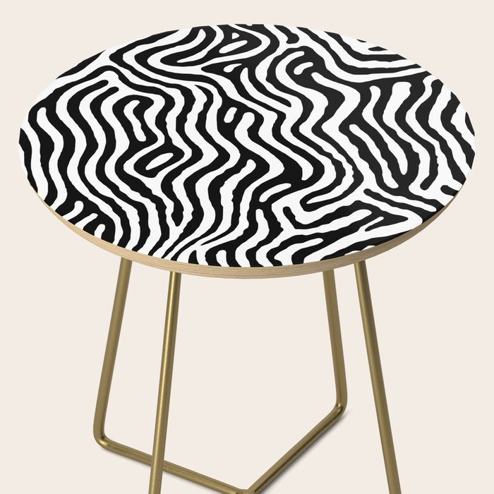 Black and white zebra stripe print art pattern Side Table Gallery Image 2